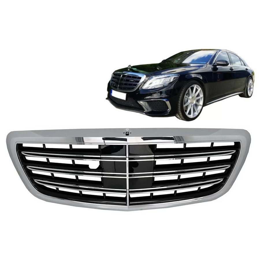 Front Grille suitable for Mercedes S-Class W222 (2014-08.2020) S63 S65 Design Chrome – product image 1