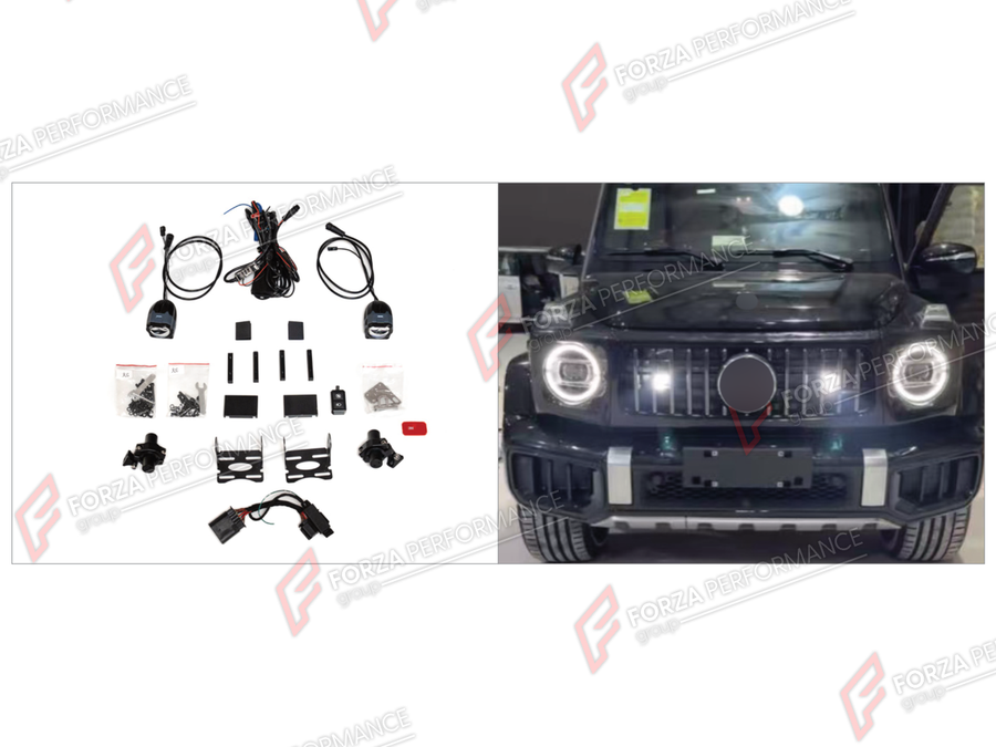 Buy Now FRONT GRILLE SPOTLIGHT KIT for MERCEDES-BENZ G-CLASS W464 G63 2019 - 2024 and upgrade car parts from SIR Tuning at the Best Price. Headlights, Tail lights, Bodykits, Navigations, Body Kit and more - Fast & Free Shipping within Europe, US & Worldwide.