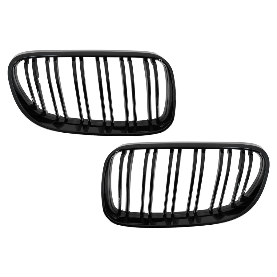 Front Kidney Grilles suitable for BMW 3 Series E92 E93 Coupe Convertible LCI (2010-2015) Double Stripe Piano Black – product