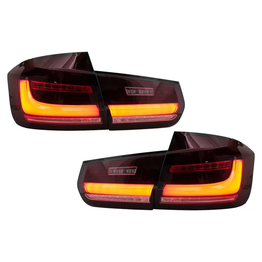 FULL LED BAR Taillights suitable for BMW 3 Series F30 Pre LCI & LCI (2011-2019) Red Clear with Dynamic Sequential Turning Lig