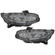 Headlights Full LED suitable for Honda Civic Mk10 FC/FK (2016-Up) Sedan & Hatchback with Sequential Dynamic Turning Lights –