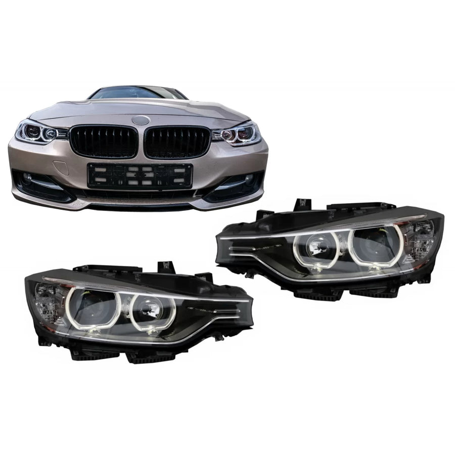 LED DRL Angel Eyes Headlights with Projector suitable for BMW 3 Series F30 F31 (2011-2015) – product image 1
