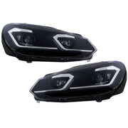 LED Headlights suitable for VW Golf 6 VI (2008-2013) With Facelift G7.5 Look Silver Flowing Dynamic Sequential Turning Lights