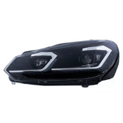 LED Headlights suitable for VW Golf 6 VI (2008-2013) With Facelift G7.5 Look Silver Flowing Dynamic Sequential Turning Lights
