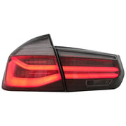 LED Taillights M Look Black Line suitable for BMW 3 Series F30 Pre LCI & LCI (2011-2019) Red Smoke Conversion to LCI Design w