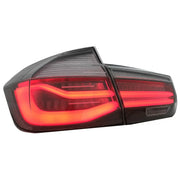 LED Taillights M Look Black Line suitable for BMW 3 Series F30 Pre LCI & LCI (2011-2019) Red Smoke Conversion to LCI Design w