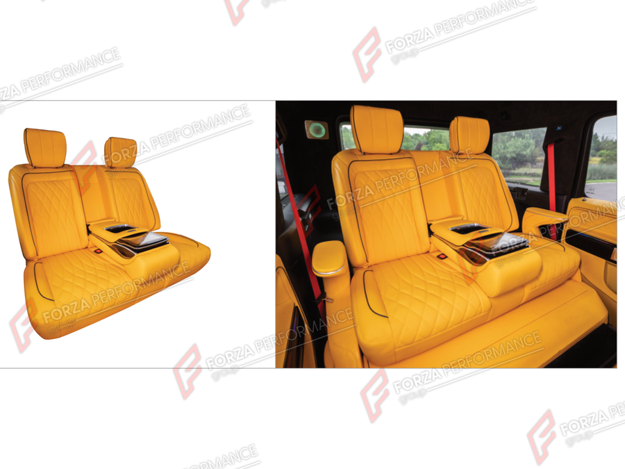 Buy Now LUXURY VIP SEATS SET for MERCEDES-BENZ G-CLASS W464 G63 G350 G350D G400D G500 G550 2019 - 2024 and upgrade car parts from SIR Tuning at the Best Price. Headlights, Tail lights, Bodykits, Navigations, Body Kit and more - Fast & Free Shipping within Europe, US & Worldwide.