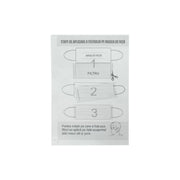 Package of 5 white with mustaches Reusable Masks with Folds 100% Cotton 2 Layers Unisex Washable 5 Filters PPS 330 Microns –