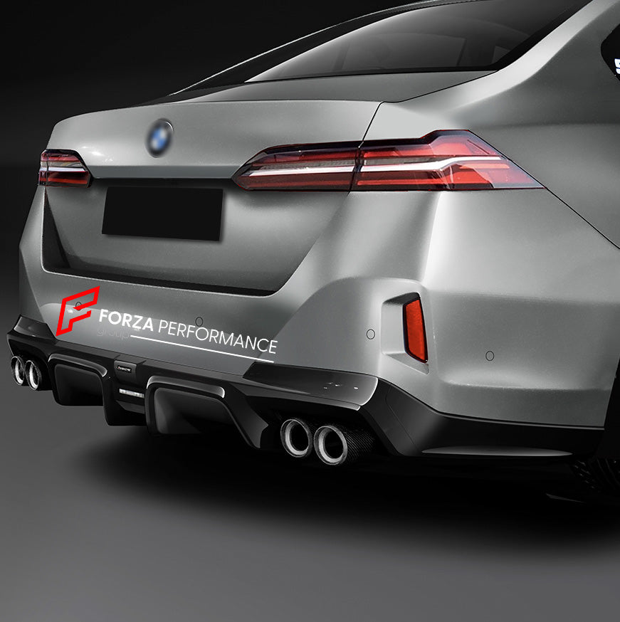 Buy Now PLASTIC REAR DIFFUSER for BMW 5 SERIES G68 2023+ and upgrade car parts from SIR Tuning at the Best Price. Headlights, Tail lights, Bodykits, Navigations, Body Kit and more - Fast & Free Shipping within Europe, US & Worldwide.