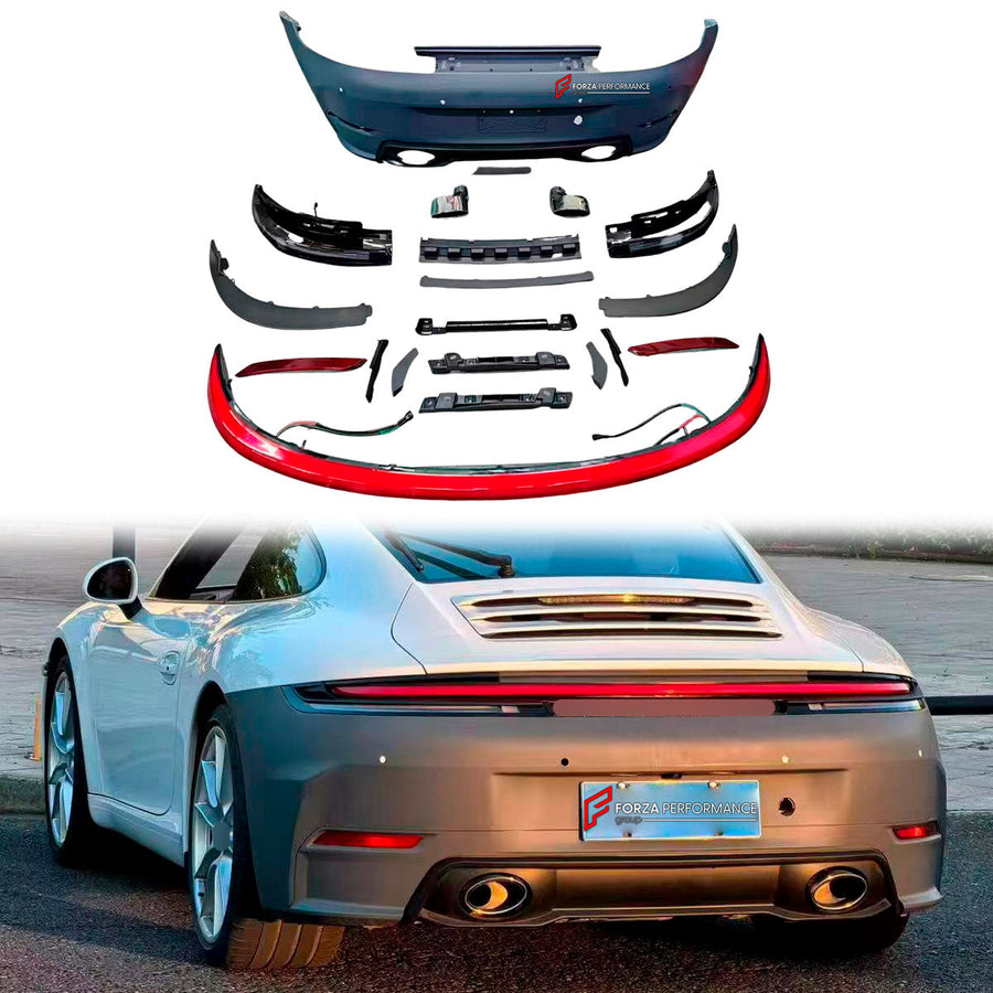 Buy Now REAR BUMPER ASSEMBLY for PORSCHE 911 992 CARRERA 2019+ and upgrade car parts from SIR Tuning at the Best Price. Headlights, Tail lights, Bodykits, Navigations, Body Kit and more - Fast & Free Shipping within Europe, US & Worldwide.