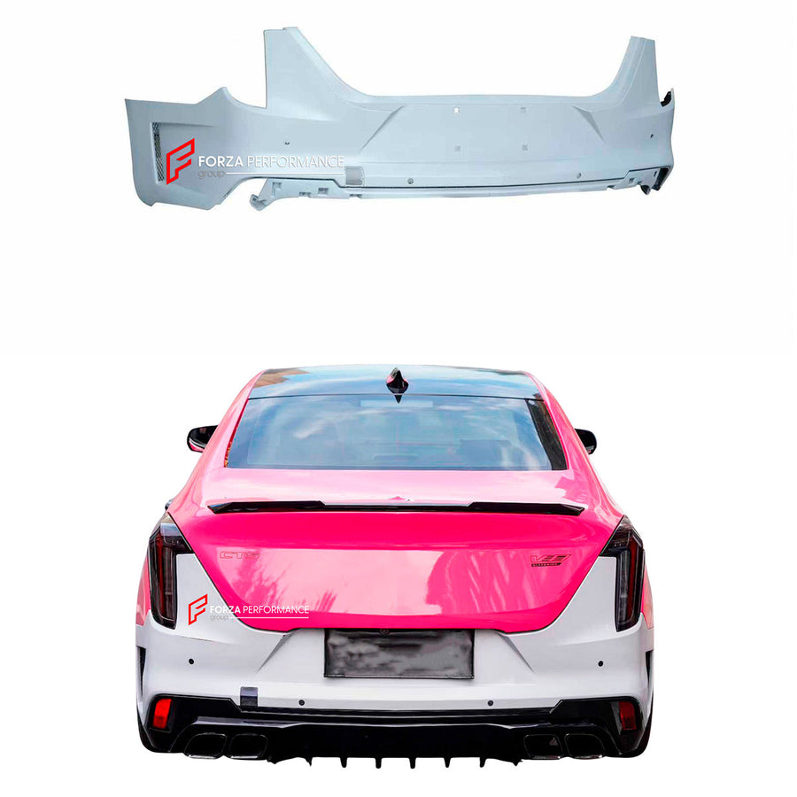 Buy Now REAR BUMPER for CADILLAC CT4 2020+ and upgrade car parts from SIR Tuning at the Best Price. Headlights, Tail lights, Bodykits, Navigations, Carbon body kit and more - Fast & Free Shipping within Europe, US & Worldwide.