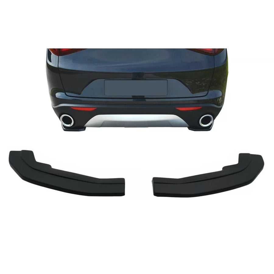 Rear Bumper Side Splitters Fins suitable for Alfa Romeo Stelvio 949 (2016-2020) Black – product image 1