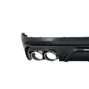 Rear Bumper Spoiler Valance Diffuser Double Outlet suitable for Audi Q5 SUV FY S-Line (2018-2020) with Silver Exhaust Muffler
