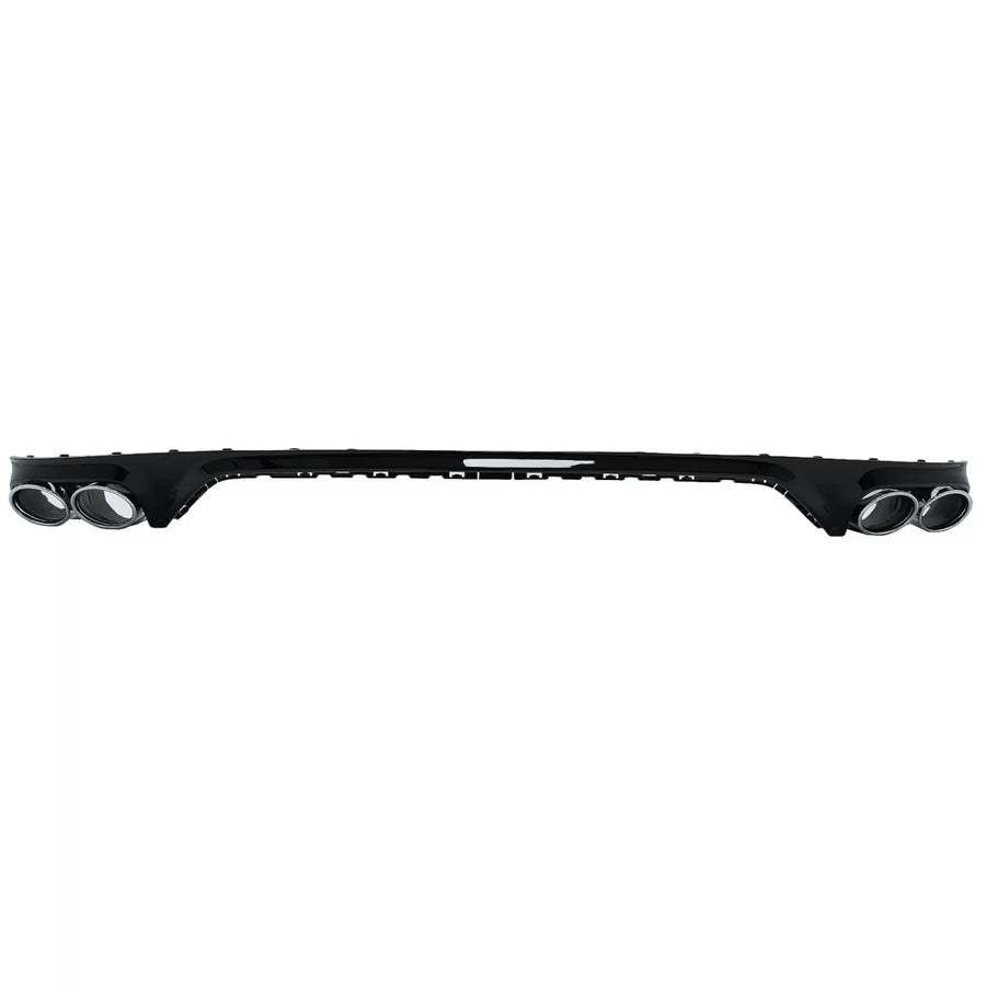 Rear Bumper Spoiler Valance Diffuser Double Outlet suitable for Audi Q8 S-Line (2018-2023) Silver Tips – product image 1