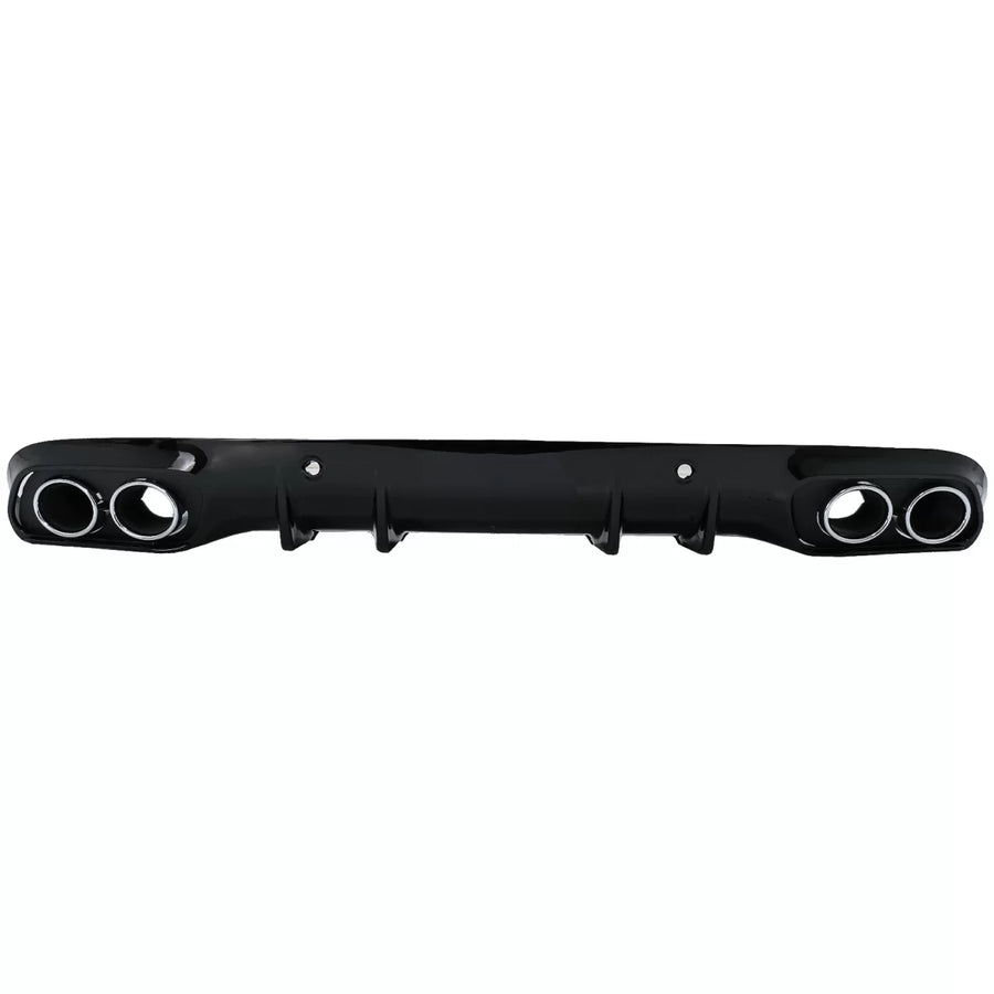 Rear Bumper Valance Diffuser Double Outlet with Exhaust Tips suitable for Mercedes C-Class C205 A205 Coupe Cabriolet (2014-20