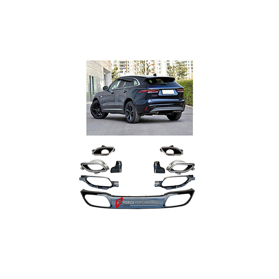 Buy Now REAR DIFFUSER for JAGUAR F-PACE 2020+ and upgrade car parts from SIR Tuning at the Best Price. Headlights, Tail lights, Bodykits, Navigations, Body Kit and more - Fast & Free Shipping within Europe, US & Worldwide.