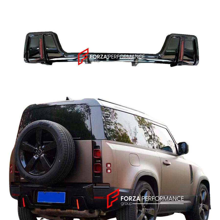 Buy Now REAR DIFFUSER WITH LED TAIL LIGHTS for LAND ROVER DEFENDER L663 2020+ and upgrade car parts from SIR Tuning at the Best Price. Headlights, Tail lights, Bodykits, Navigations, body kit and more - Fast & Free Shipping within Europe, US & Worldwide.