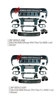 Buy Now REAR DIFFUSER with EXHAUST TIPS for MERCEDES BENZ GLC CLASS X254 AMG LINE UPGRADE to AMG X254 GLC43 2023+ and upgrade car parts from SIR Tuning at the Best Price. Headlights, Tail lights, Bodykits, Navigations, body kit and more - Fast & Free Shipping within Europe, US & Worldwide.