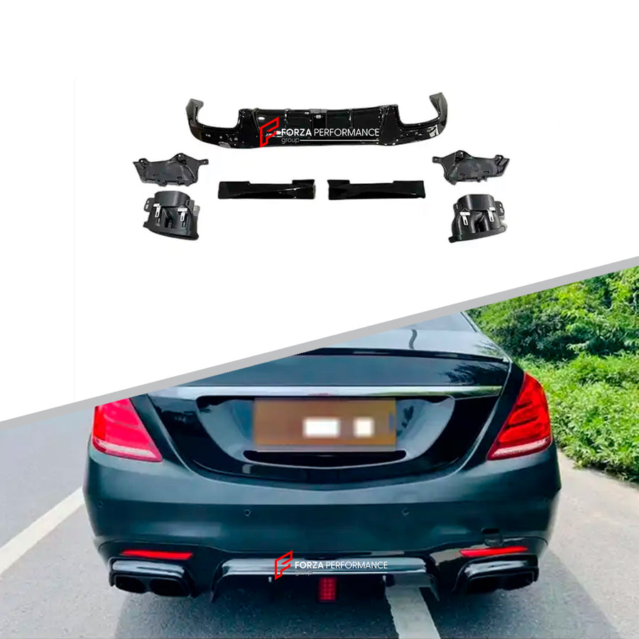 Buy Now REAR DIFFUSER WITH TIPS for MERCEDES BENZ BENZ S CLASS W222 AMG 2018 - 2022 and upgrade car parts from SIR Tuning at the Best Price. Headlights, Tail lights, Bodykits, Navigations, body kit and more - Fast & Free Shipping within Europe, US & Worldwide.