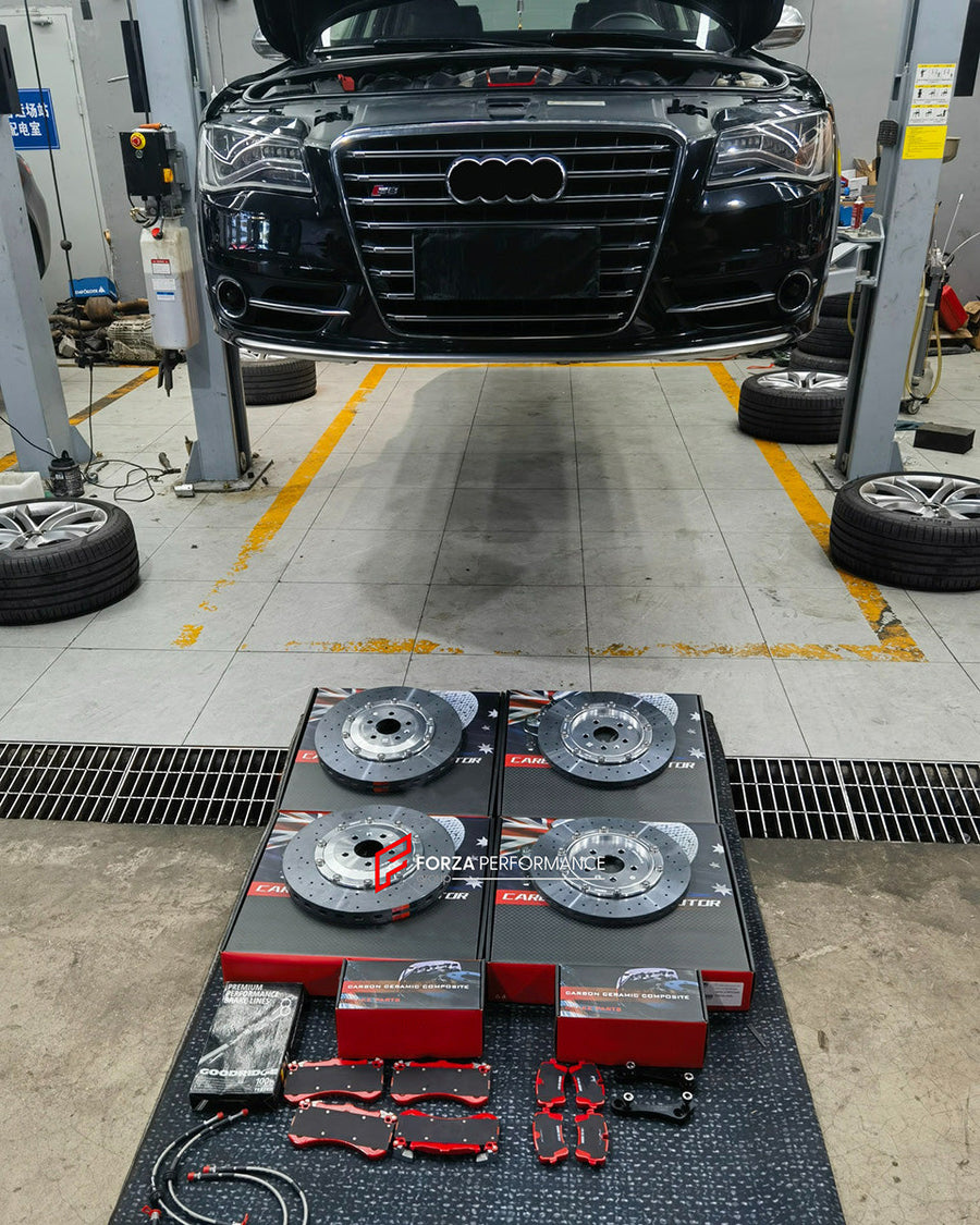 Buy Now REPLACEMENT CCB CARBON CERAMIC BRAKE DISK ROTORS for AUDI S8 D4 2012 - 2014 and upgrade car parts from SIR Tuning at the Best Price. Headlights, Tail lights, Bodykits, Navigations, BIG BRAKE KIT and more - Fast & Free Shipping within Europe, US & Worldwide.