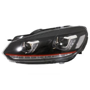 RHD Headlights suitable for VW Golf 6 VI (2008-2013) Golf 7 3D LED DRL U-Design LED Flowing Turning Light Red Stripe – produc