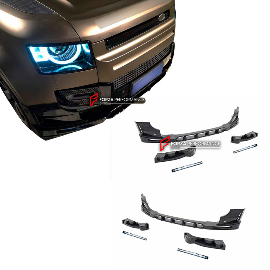 Buy Now FRONT LIP WITH LED BAR for LAND ROVER DEFENDER L663 2020+ and upgrade car parts from SIR Tuning at the Best Price. Headlights, Tail lights, Bodykits, Navigations, body kit and more - Fast & Free Shipping within Europe, US & Worldwide.