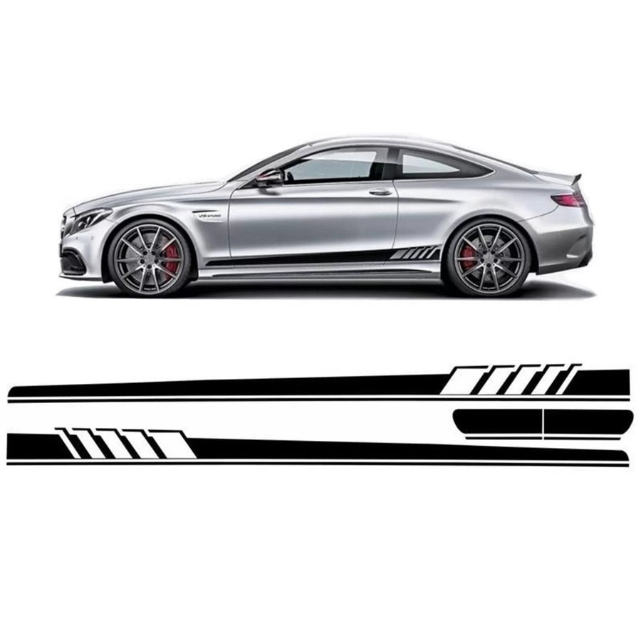 Side Decals Sticker Vinyl suitable for Mercedes C-Class C205 Coupe A205 Cabriolet (2014-up) C63 Design Piano Black – product