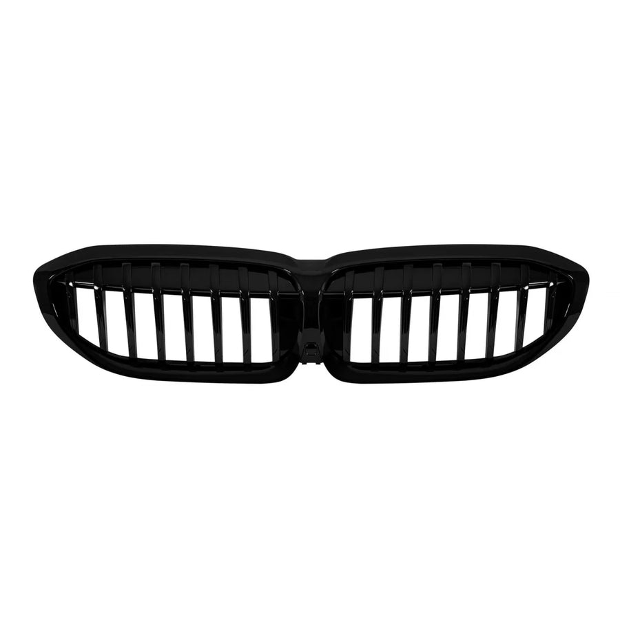 Single rib kidney grilles in black lacquer suitable for BMW 3 Series G20 sedan, G21 touring 2019-2022 – product image 1