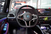 Buy Now STEERING WHEEL with PADDLE SHIFTERS for BMW 5 SERIES G60 G68 2024+ M5 G90 G99 2025+ and upgrade car parts from SIR Tuning at the Best Price. Headlights, Tail lights, Bodykits, Navigations, steering wheel and more - Fast & Free Shipping within Europe, US & Worldwide.
