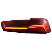 Taillights Full LED suitable for Audi A6 4G C7 Limousine (2011-2014) Red Clear Facelift Design with Sequential Dynamic Turnin