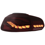 Taillights Full LED suitable for VW Golf 6 VI (2008-2013) Red Smoke with Sequential Dynamic Turning Lights (LHD and RHD) – pr