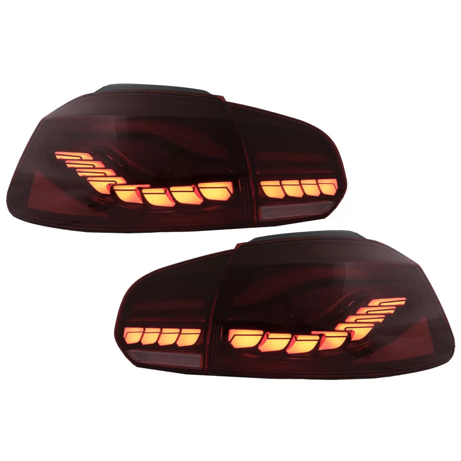 Taillights Full LED suitable for VW Golf 6 VI (2008-2013) Red Smoke with Sequential Dynamic Turning Lights (LHD and RHD) – pr