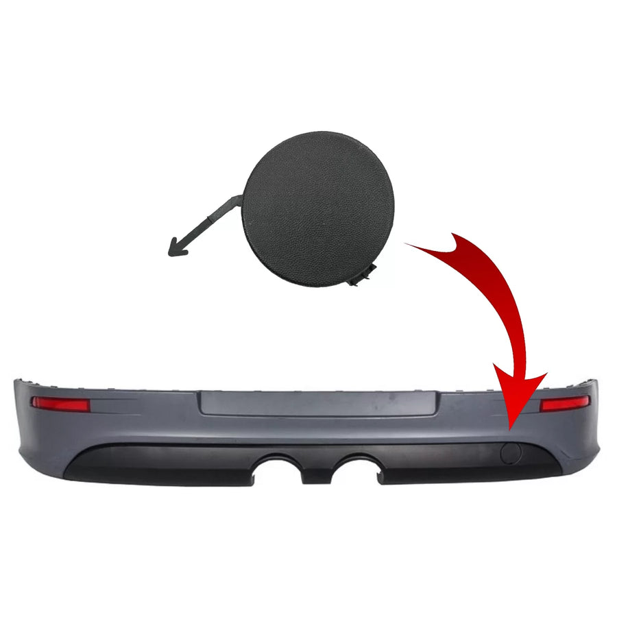 Tow Hook Cover Rear Bumper Extension suitable for VW Golf 5 V (2003-2007) R32 Design – product image 1