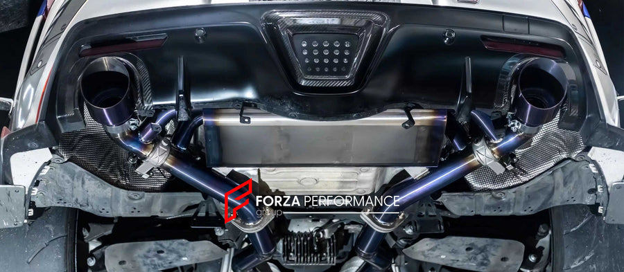 Buy Now TITANIUM VALVED EXHAUST CATBACK MUFFLER PURPLE BURNT for Toyota Supra A90 3.0T 2019+ and upgrade car parts from SIR Tuning at the Best Price. Headlights, Tail lights, Bodykits, Navigations, Exhaust system and more - Fast & Free Shipping within Europe, US & Worldwide.