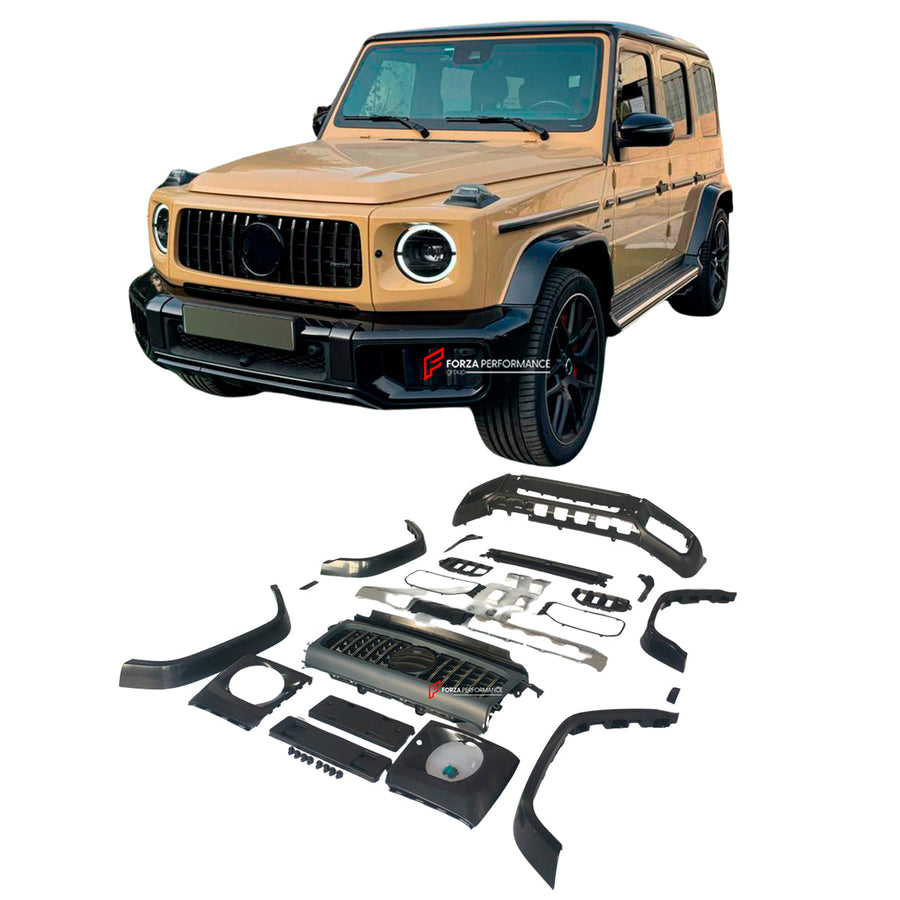 Buy Now CONVERSION BODY KIT for MERCEDES-BENZ G-CLASS W464 2018 - 2024 UPGRADE to W465 G63 AMG 2025 FACELIFT and upgrade car parts from SIR Tuning at the Best Price. Headlights, Tail lights, Bodykits, Navigations, Carbon body kit and more - Fast & Free Shipping within Europe, US & Worldwide.