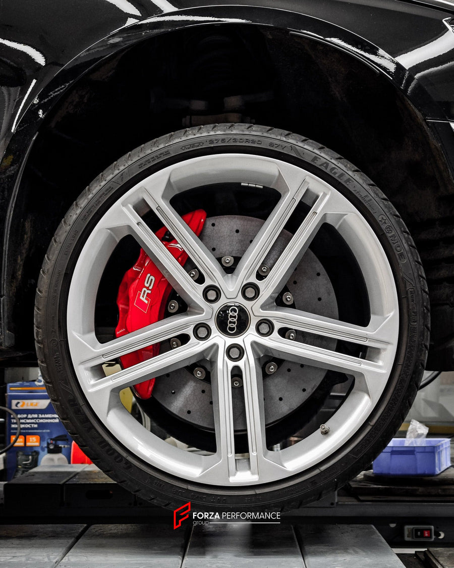 Buy Now UPGRADE FRONT CARBON CERAMIC BRAKE DISCS ROTORS for AUDI RS4 B9 FACELIFT 2019+ and upgrade car parts from SIR Tuning at the Best Price. Headlights, Tail lights, Bodykits, Navigations, BIG BRAKE KIT and more - Fast & Free Shipping within Europe, US & Worldwide.