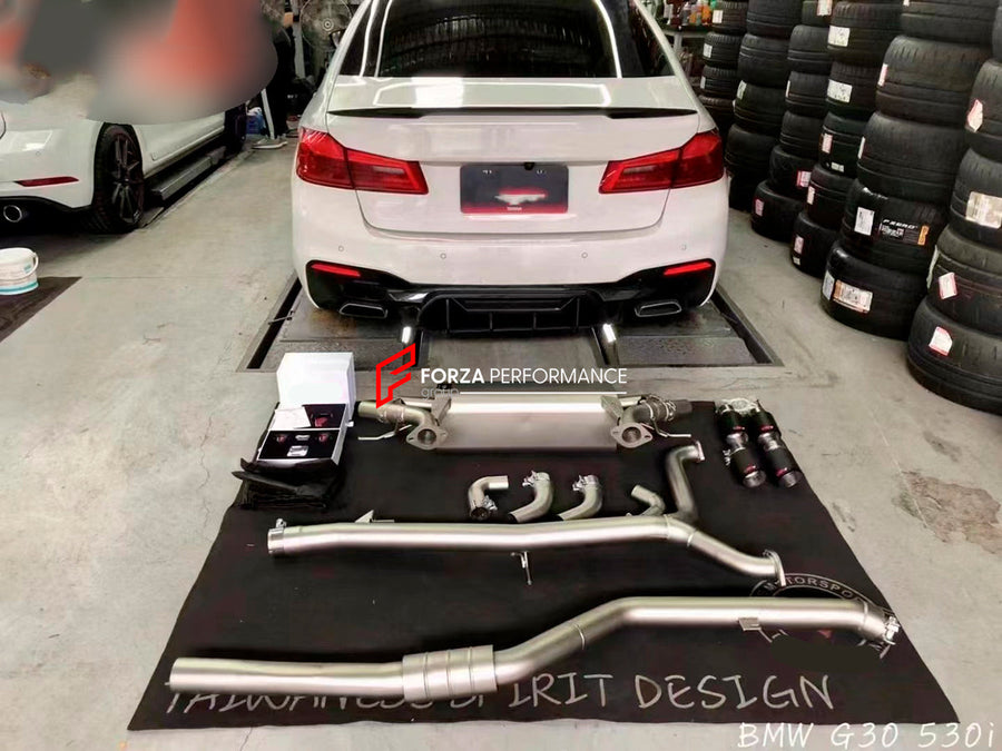 Buy Now VALVED EXHAUST CATBACK MUFFLER for BMW 5 SERIES 530i G30 2.0T 2016 - 2020 and upgrade car parts from SIR Tuning at the Best Price. Headlights, Tail lights, Bodykits, Navigations, Exhaust system and more - Fast & Free Shipping within Europe, US & Worldwide.