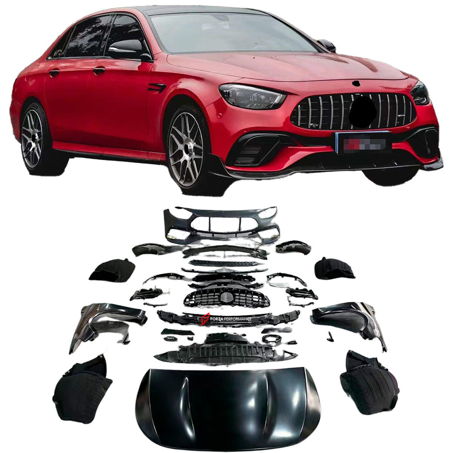 Buy Now CONVERSION BODY KIT for W213 E200 E300 2021+ UPGRADE to AMG E63S FACELIFT and upgrade car parts from SIR Tuning at the Best Price. Headlights, Tail lights, Bodykits, Navigations, Carbon body kit and more - Fast & Free Shipping within Europe, US & Worldwide.