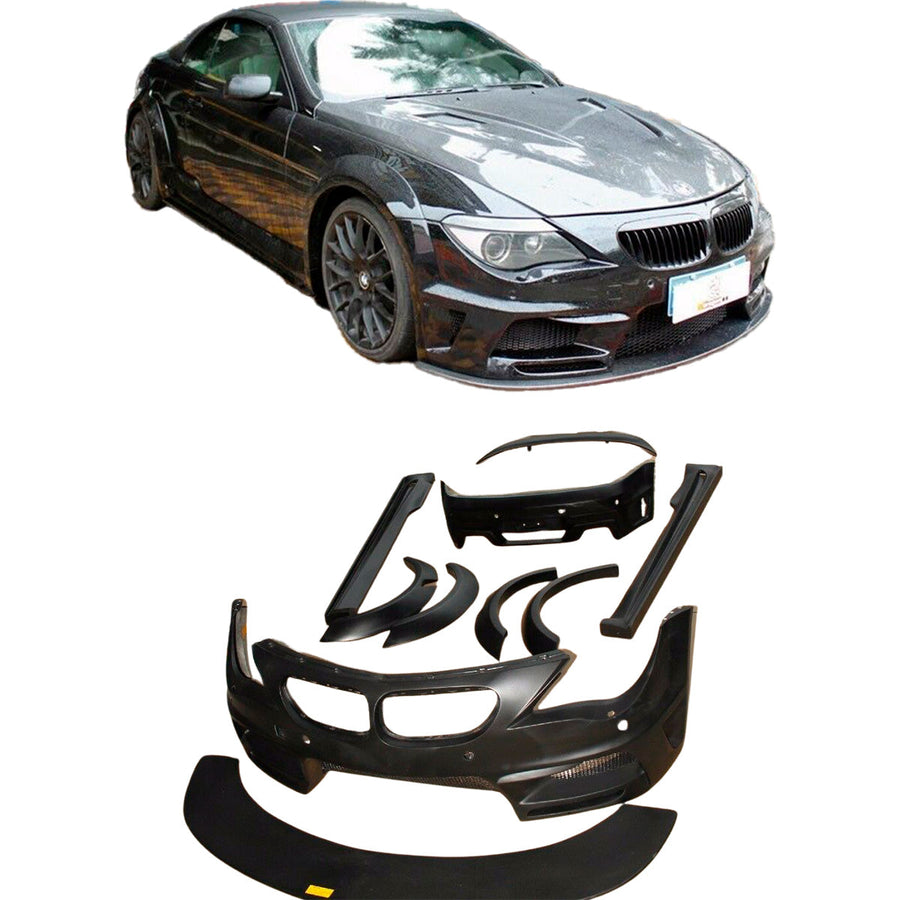Buy Now WIDE BODY KIT for BMW 6 SERIES E63 E64 M6 630i 645i 650i 2003-2010 and upgrade car parts from SIR Tuning at the Best Price. Headlights, Tail lights, Bodykits, Navigations, body kit and more - Fast & Free Shipping within Europe, US & Worldwide.