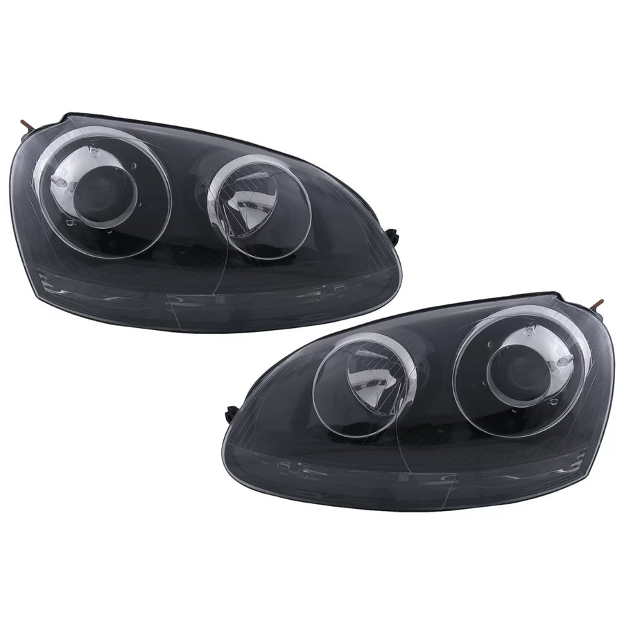Xenon Look Headlights suitable for VW Golf 5 V Mk5 (2003-2007) Jetta (2005-2010) GTI R32 Black Edition – product image 1