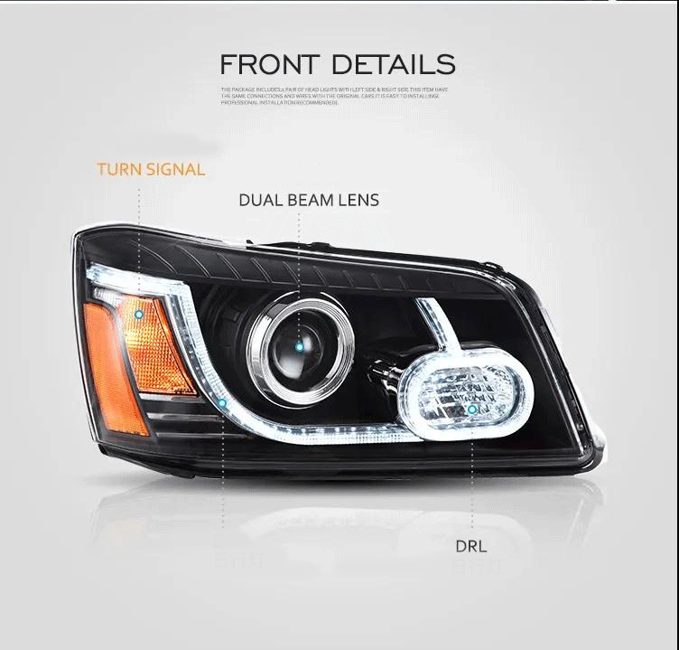 Vland Carlamp LED Projector Headlights For Toyota Highlander 2001-2007(Fit For US Models)