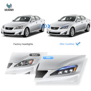 06-12 Lexus IS250/IS250C/IS350/IS220d & 08-14 ISF(XE20) Vland Matrix Projector Headlights With Blue DRL