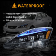06-12 Lexus IS250/IS250C/IS350/IS220d & 08-14 ISF(XE20) Vland Matrix Projector Headlights With Blue DRL