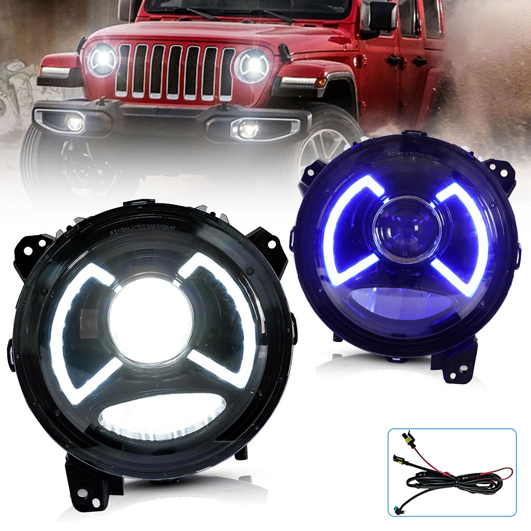 VLAND LED Headlights 9 inches For 2018-2022 Jeep Wrangler JL Gladiator JT