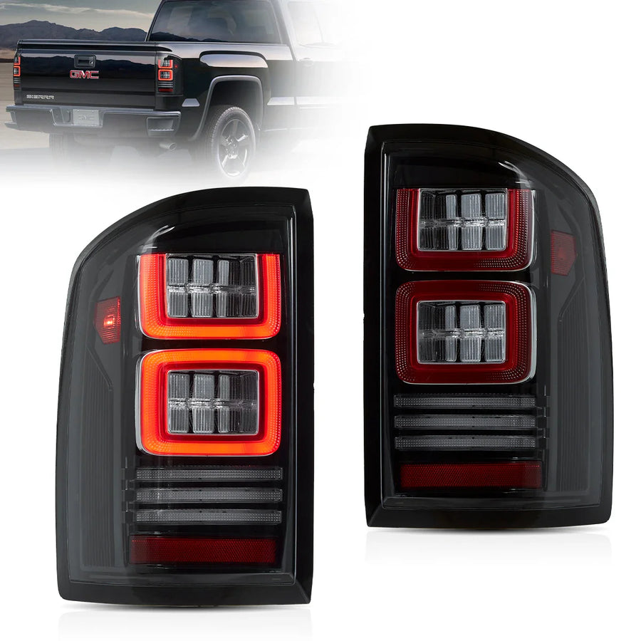 Buy Now 14-18 GMC Sierra 1500 2500HD 3500HD Vland II LED Tail Lights With Dynamic Welcome Lighting Clear and upgrade car parts from SIR Tuning at the Best Price. Headlights, Tail lights, Bodykits, Navigations, Automotive Taillight Assemblies and more - Fast & Free Shipping within Europe, US & Worldwide.