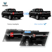 14-18 GMC Sierra 1500 2500HD 3500HD Vland II LED Tail Lights With Dynamic Welcome Lighting Clear