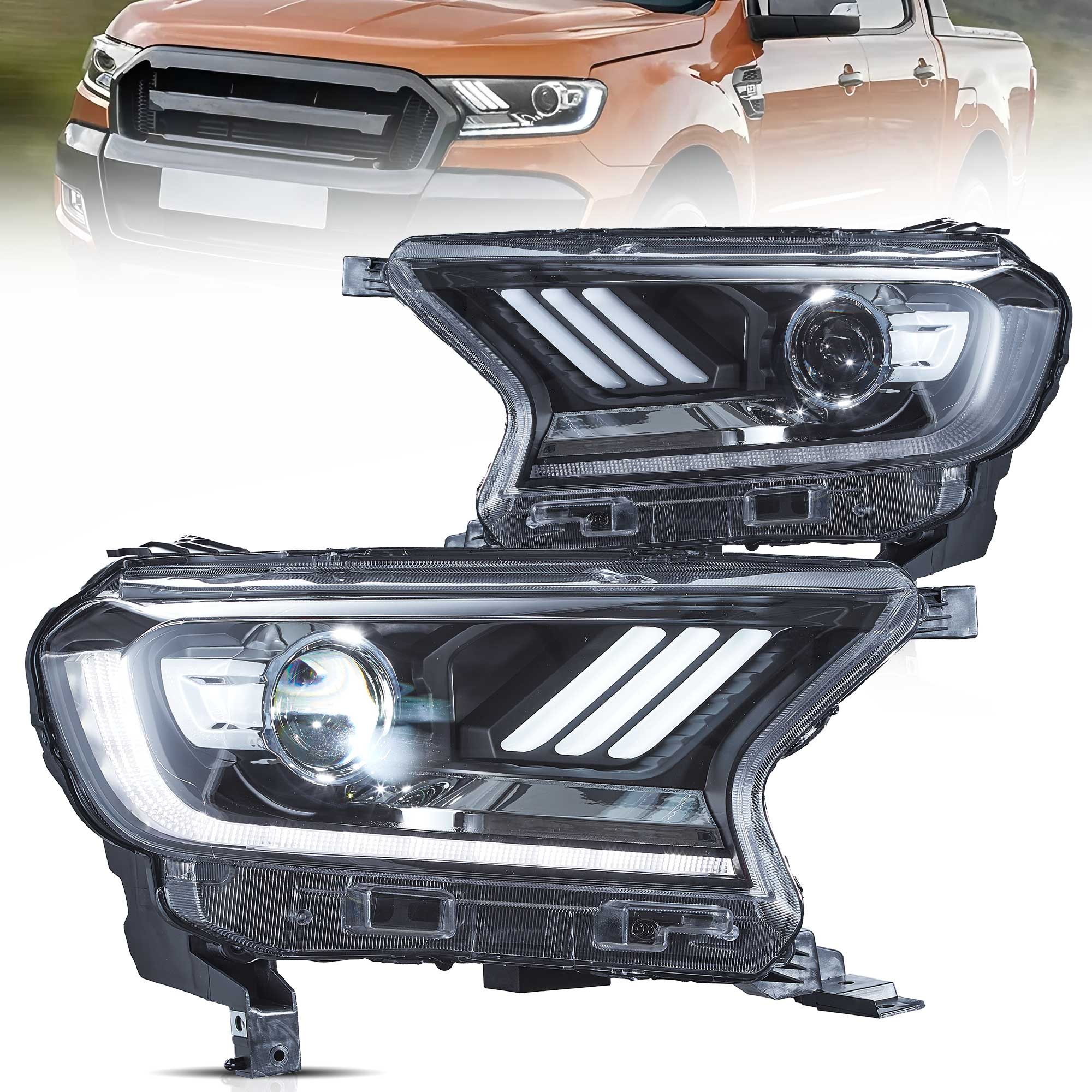 15-19 Ford Ranger T6 Vland LED Projector HeadLights W/Sequential L+R