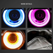 15-24 Dodge Challenger Vland RGB Dual Beam Projector Headlights Black [E-mark]