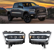 Vland Carlamp  LED Matrix Projector Headlights For Dodge RAM 1500 2019-2024