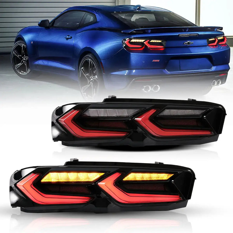 Buy Now 19-24 Chevrolet Camaro VLAND LED Tail Lights With Sequential Indicators Turn and upgrade car parts from SIR Tuning at the Best Price. Headlights, Tail lights, Bodykits, Navigations, Tail lights and more - Fast & Free Shipping within Europe, US & Worldwide.